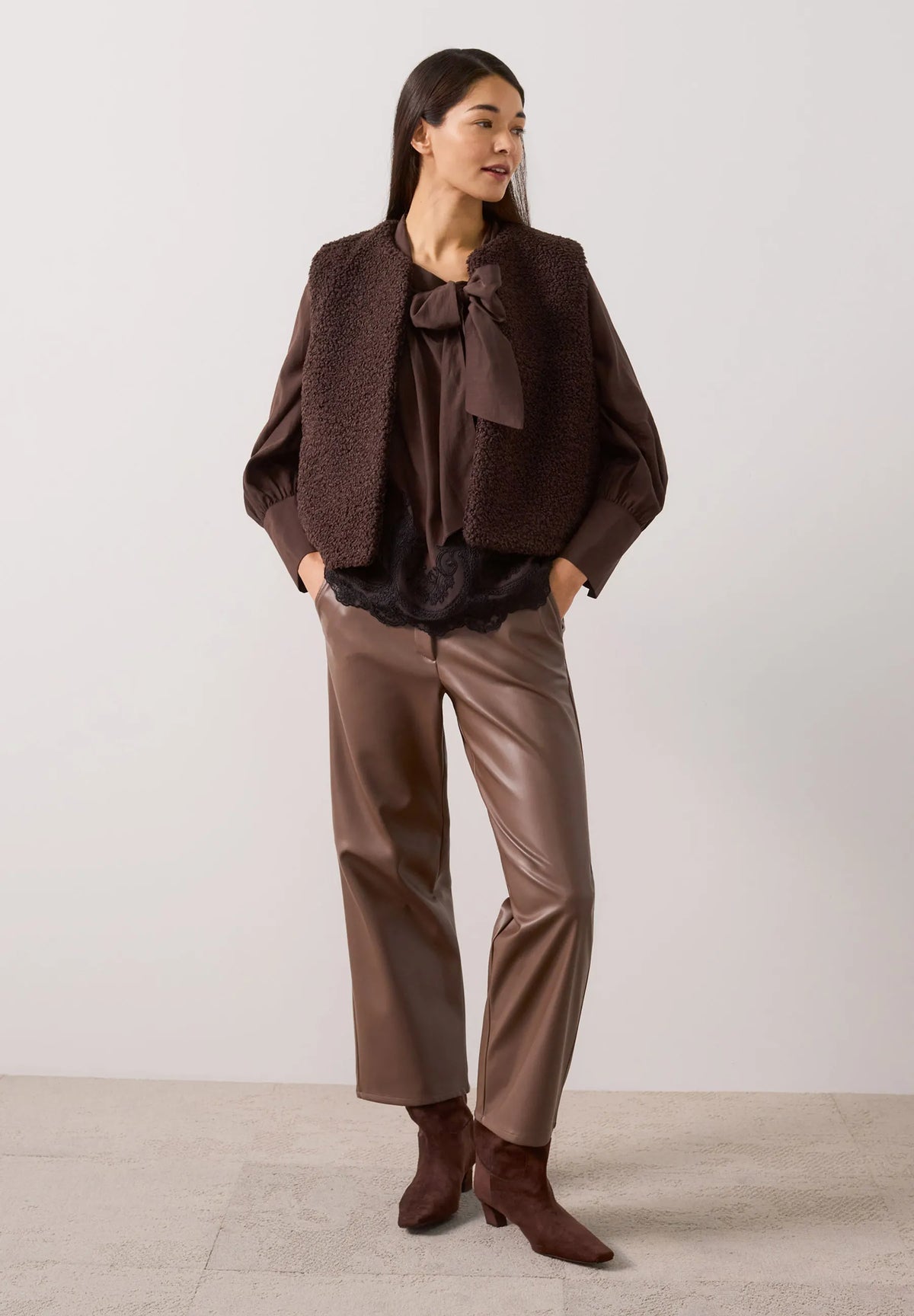 Culotte Wide Leg aus Kunstleder