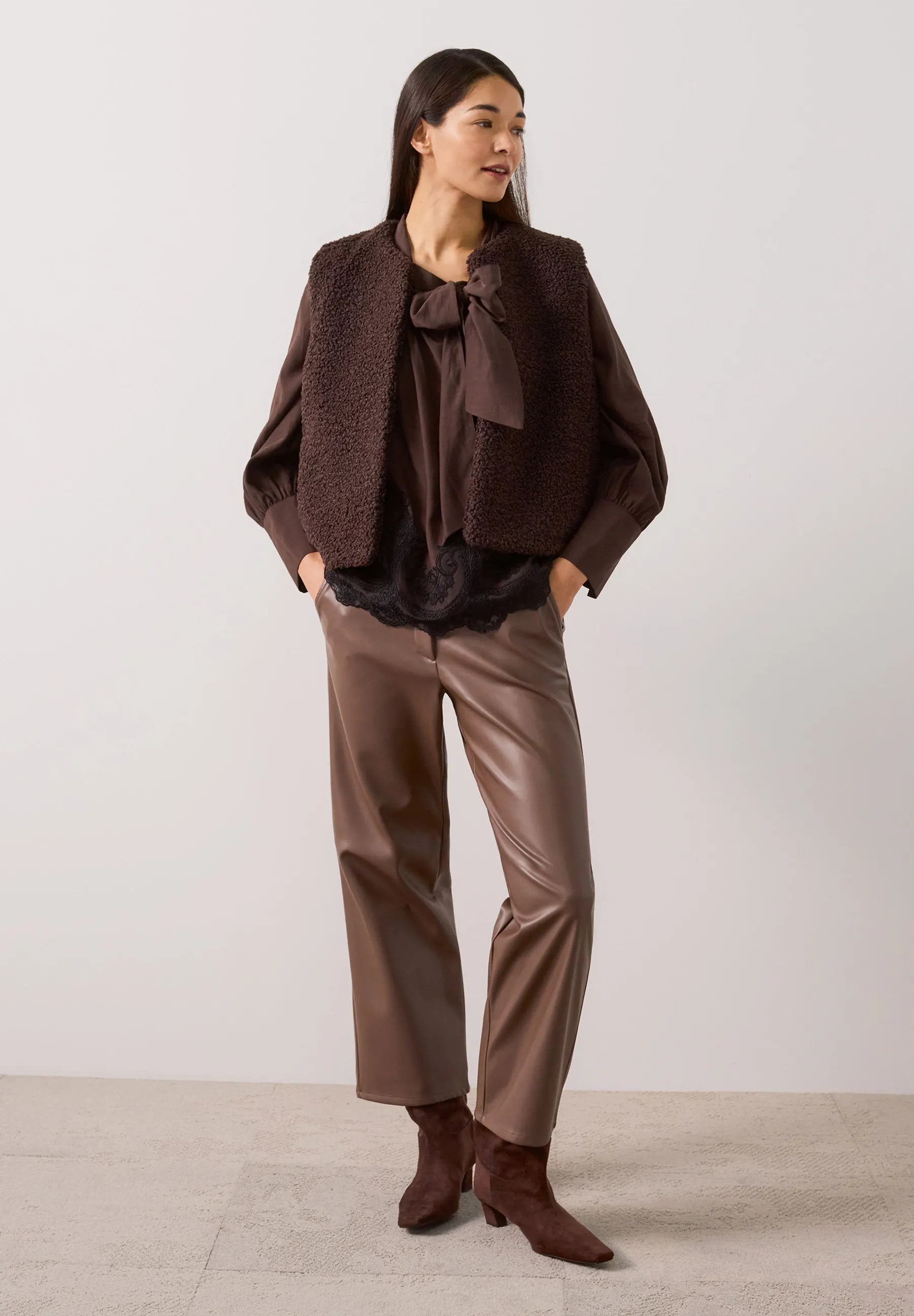 Culotte Wide Leg aus Kunstleder