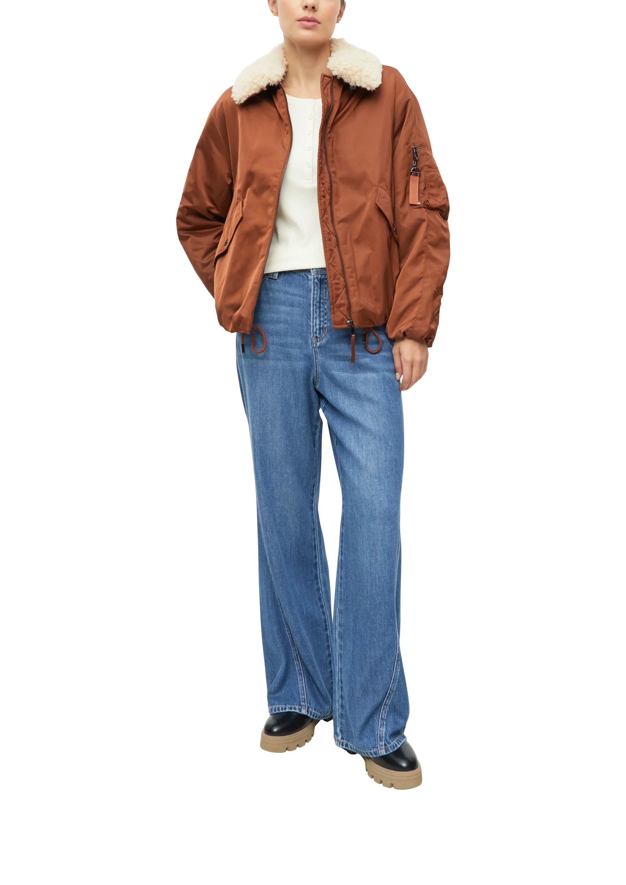 Bomberjacke mit Kunstfellkragen