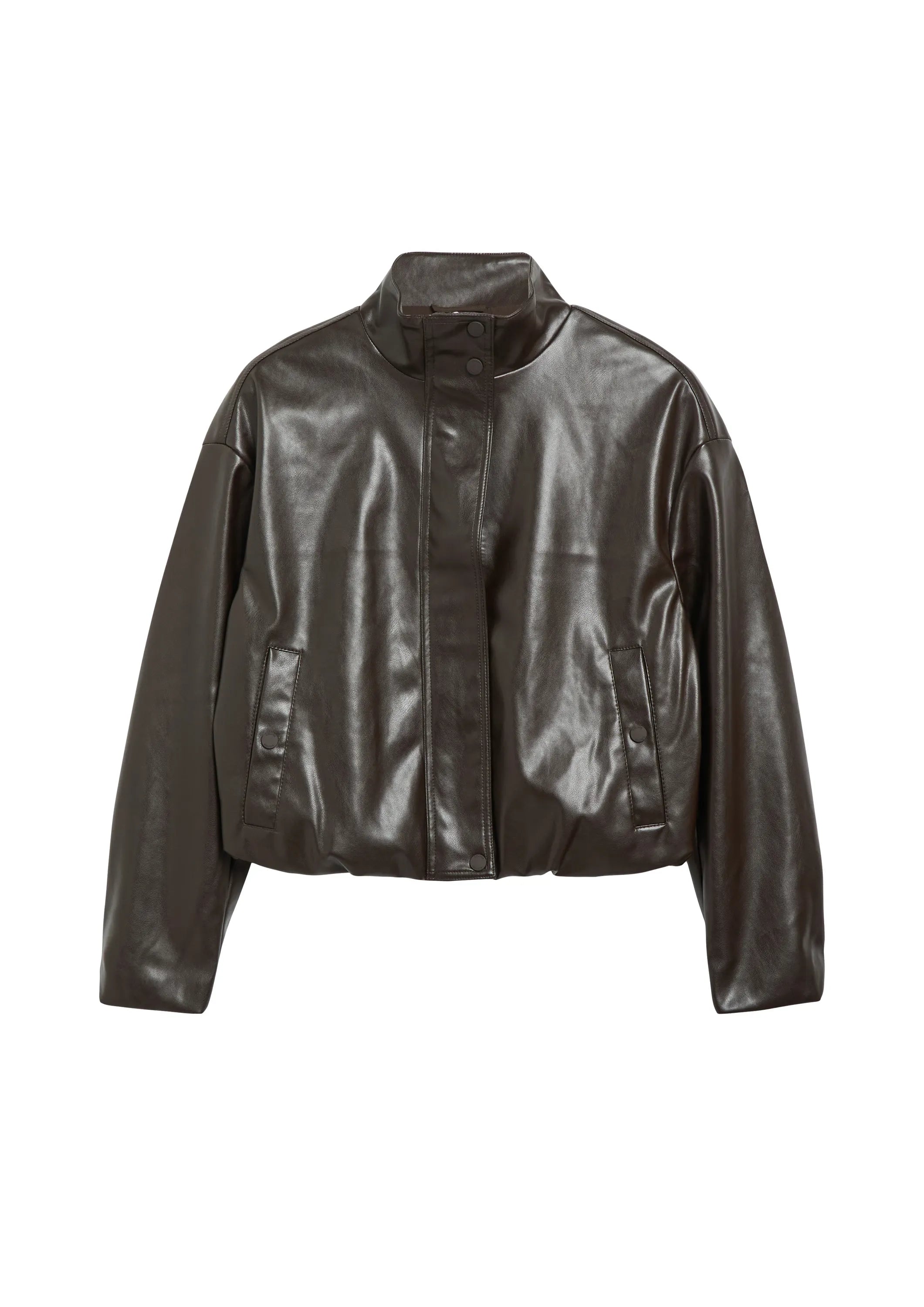 Kunstlederjacke mit Stehkragen