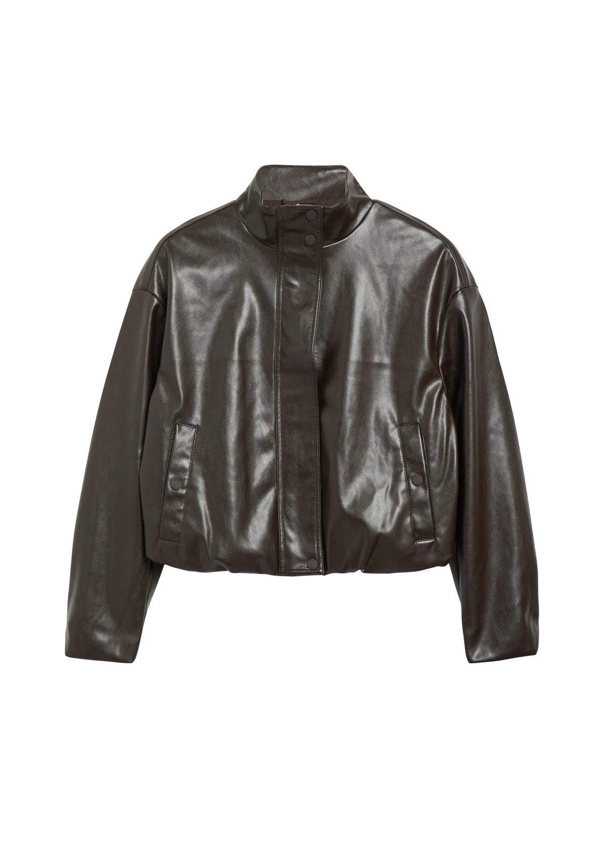 Kunstlederjacke mit Stehkragen