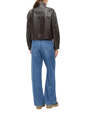 Kunstlederjacke mit Stehkragen