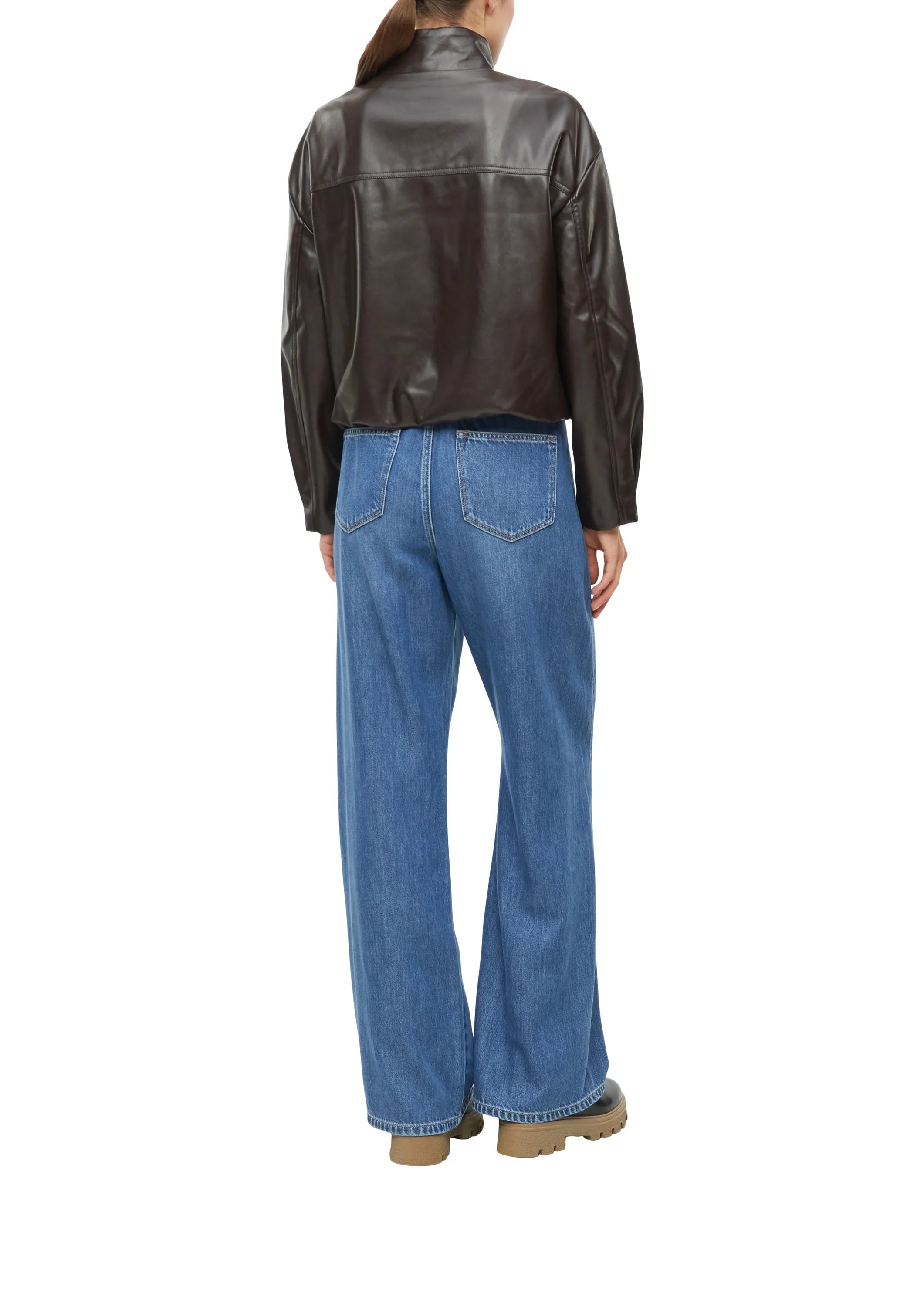 Kunstlederjacke mit Stehkragen