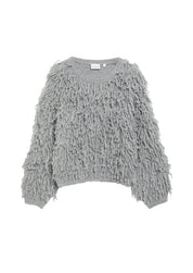 Strickpullover mit Fransen