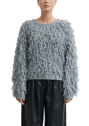 Strickpullover mit Fransen