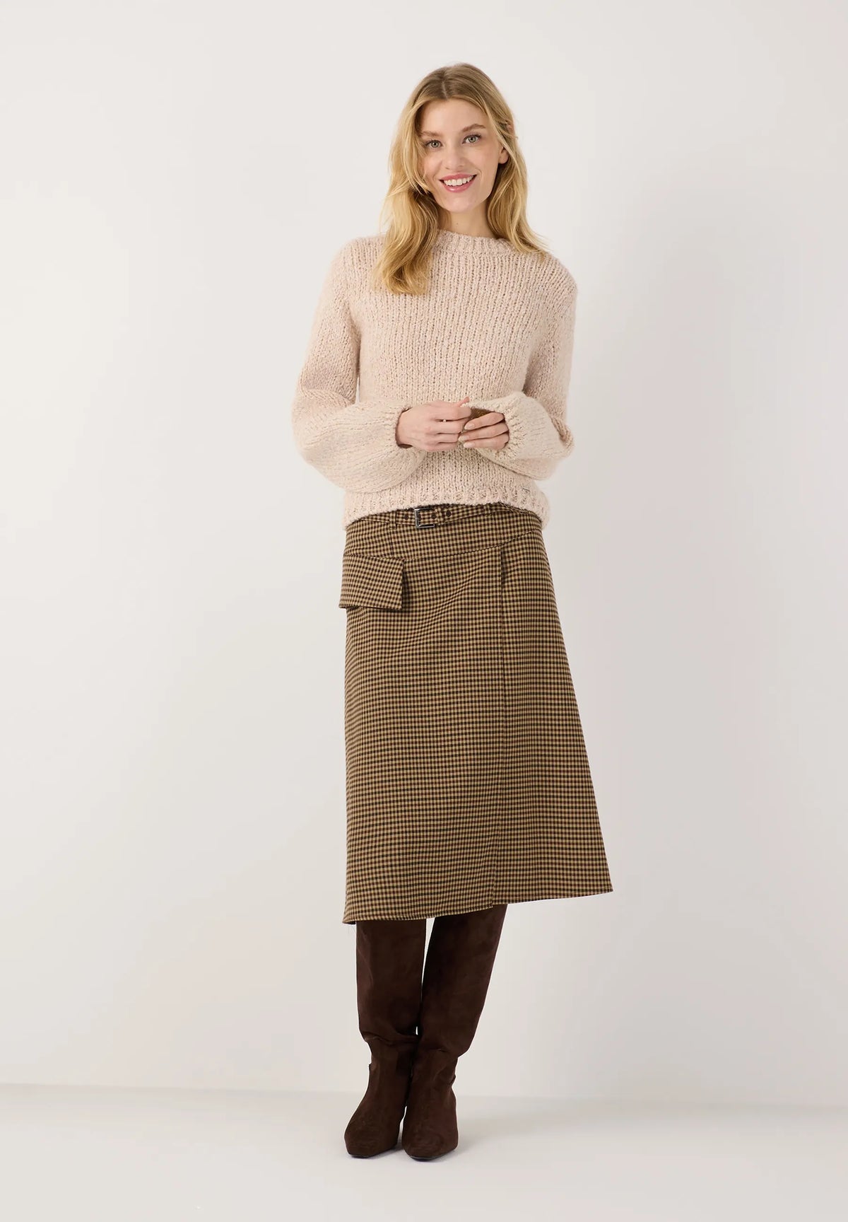 Strickpullover mit weiten Ärmeln