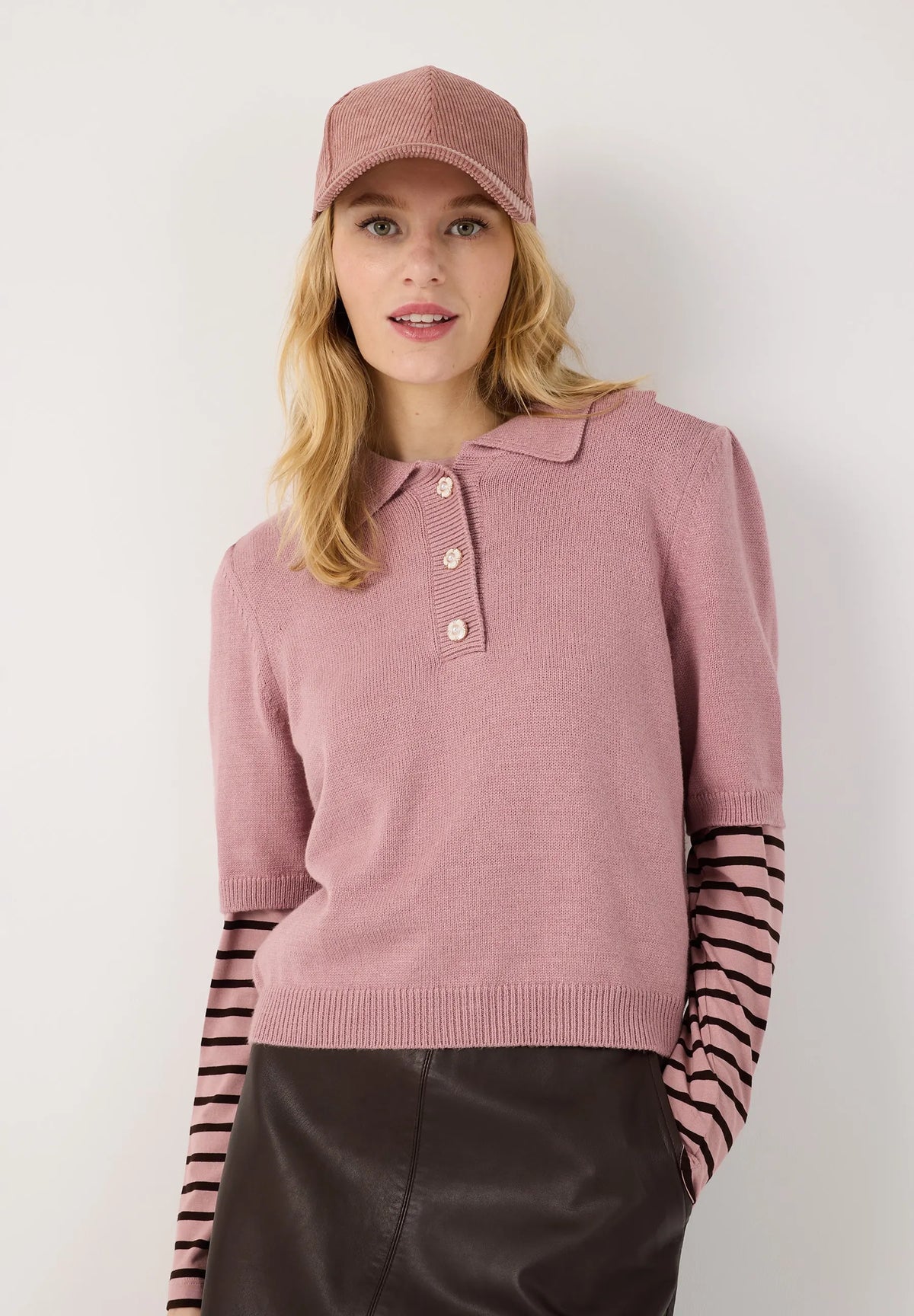 Strickpolo aus Viskosemix