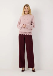 Strickpullover mit Zopfmuster