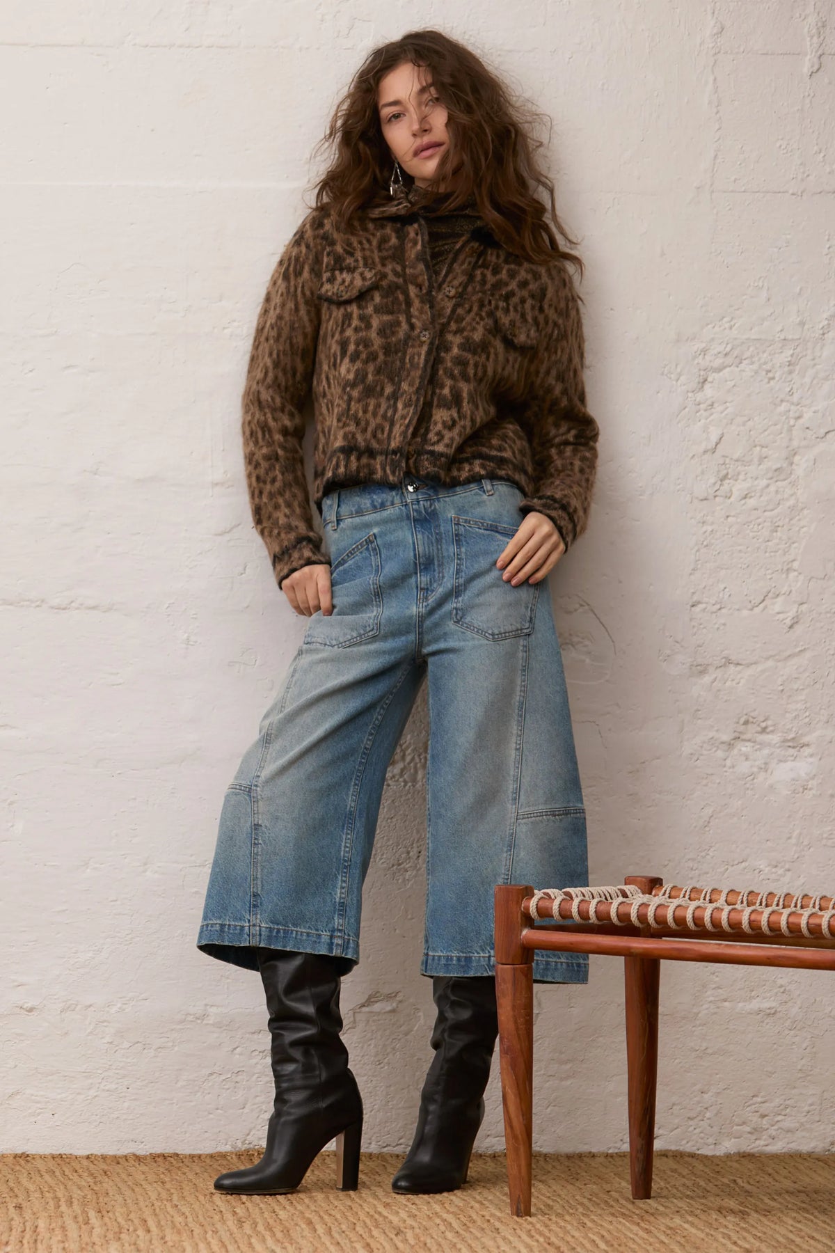 Strickjacke mit Leopardenmuster