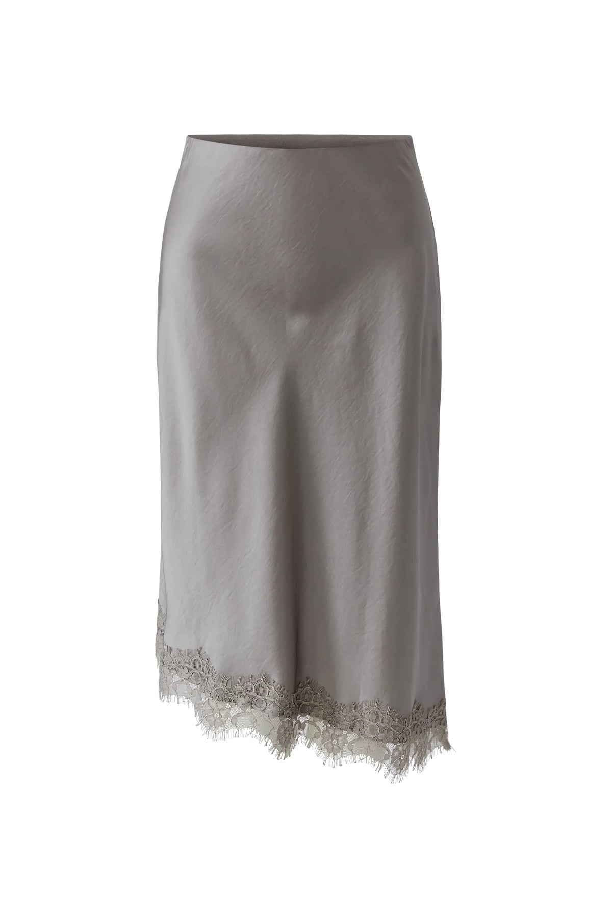 Satinrock Midi mit Spitze