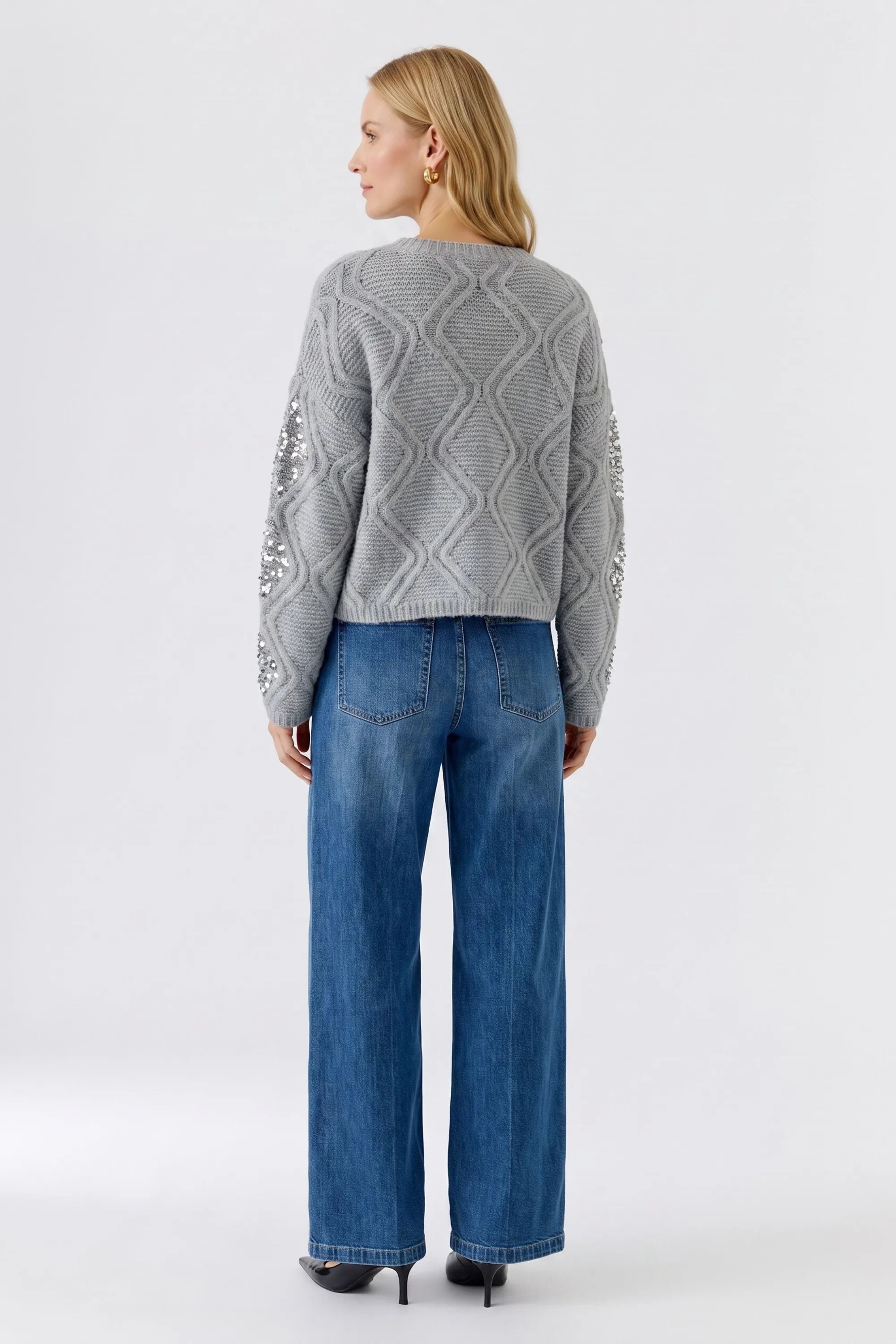 Strickpullover mit Pailletten
