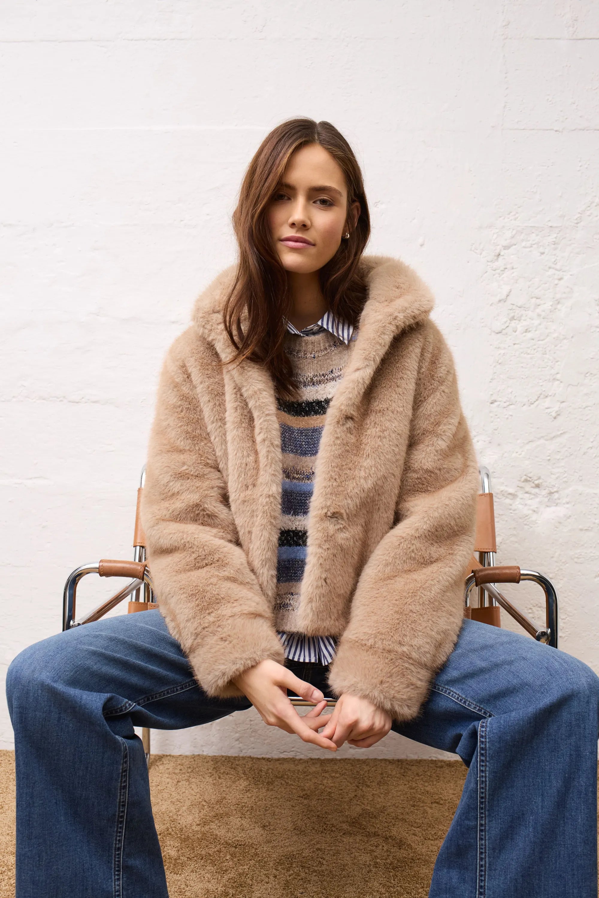 Kuscheljacke aus Kunstfell