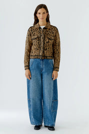 Strickjacke mit Leopardenmuster