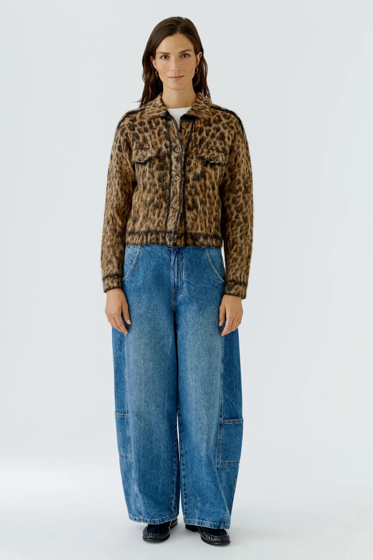 Strickjacke mit Leopardenmuster