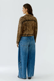 Strickjacke mit Leopardenmuster