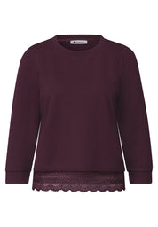 Langarmshirt mit Spitzendetail