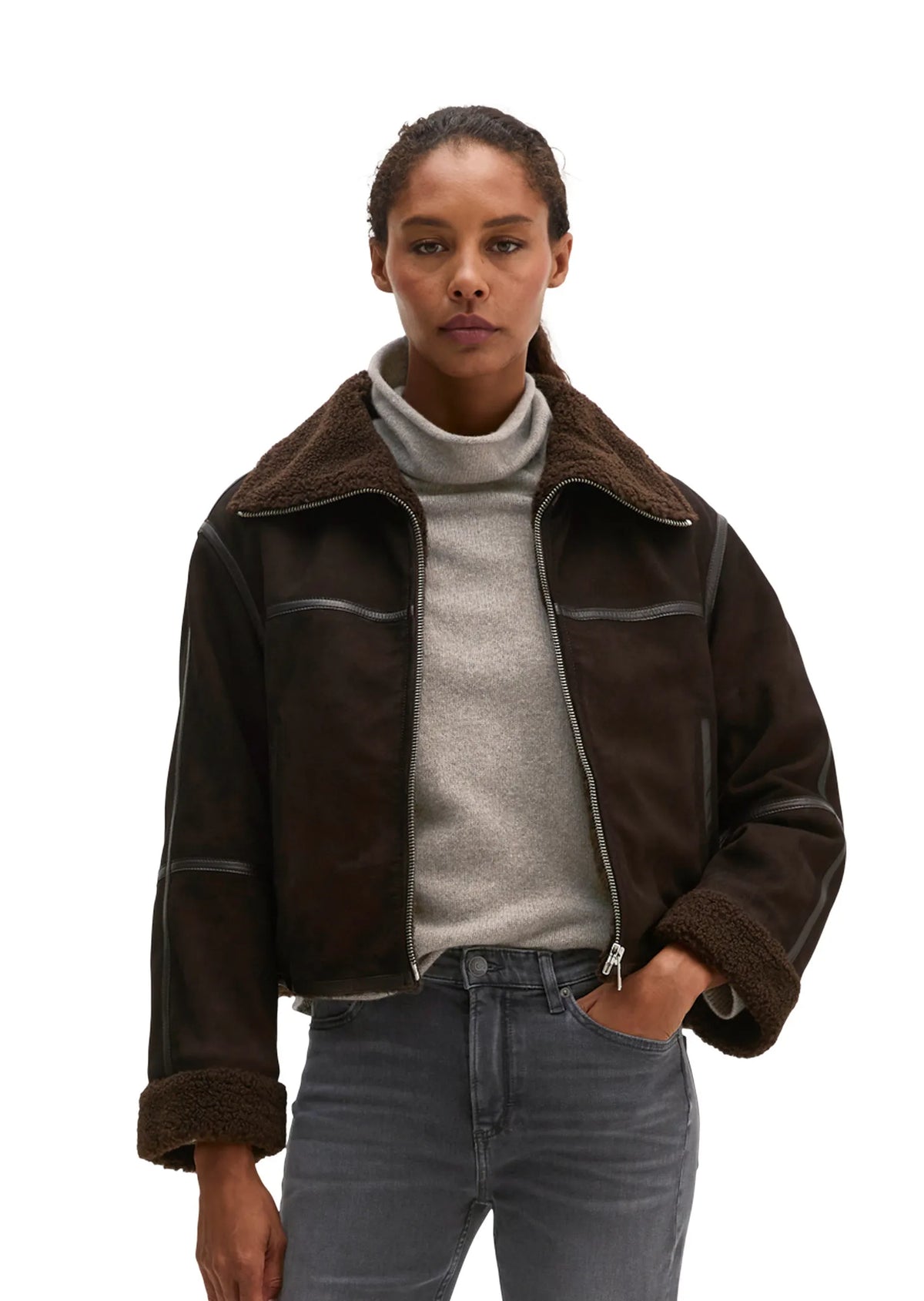 Lederjacke Regular Fit