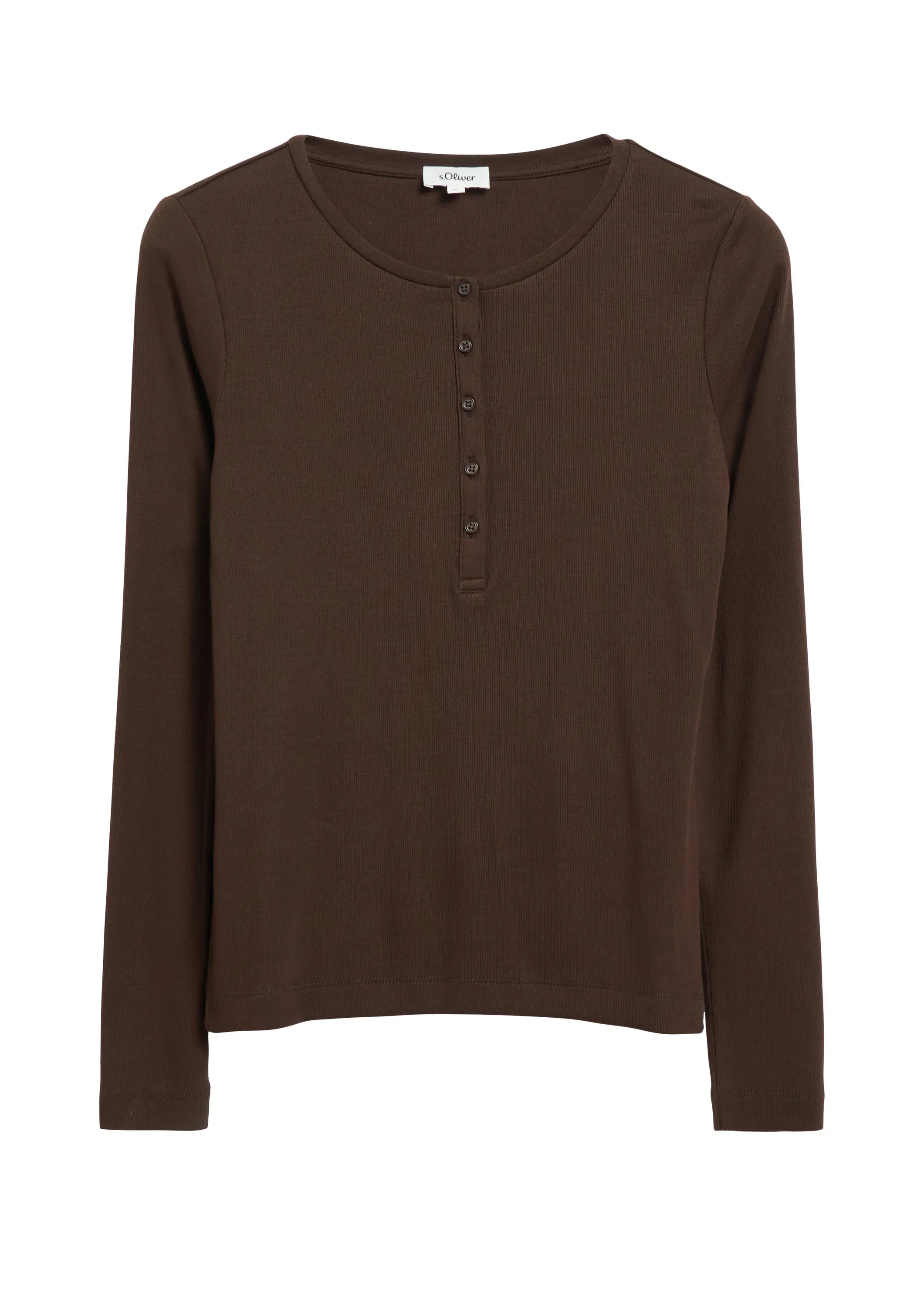 Langarmshirt mit Knopfleiste