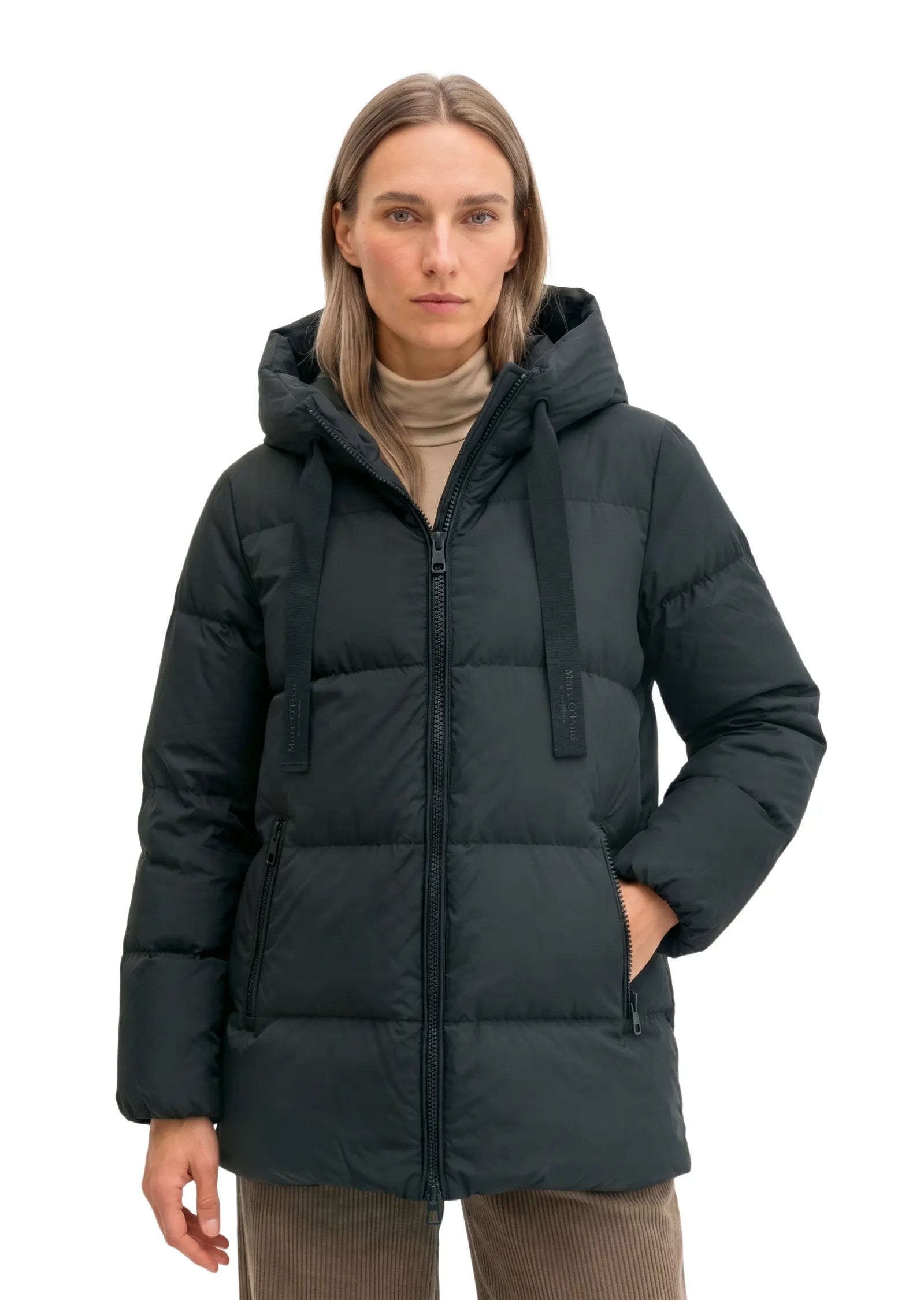 Puffer-Daunenjacke mit Kapuze