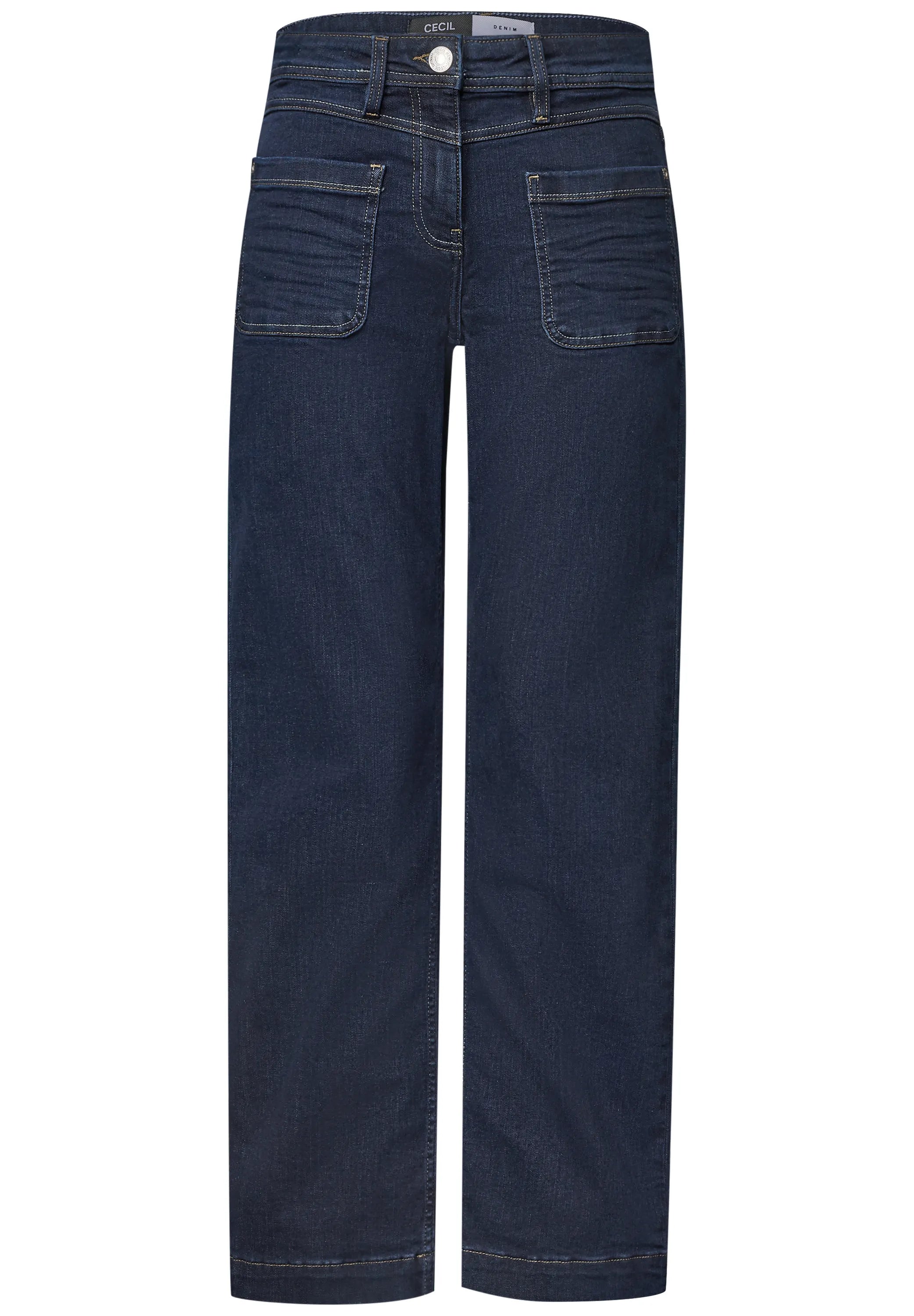 Jeans mit Patch-Taschen Wide Leg