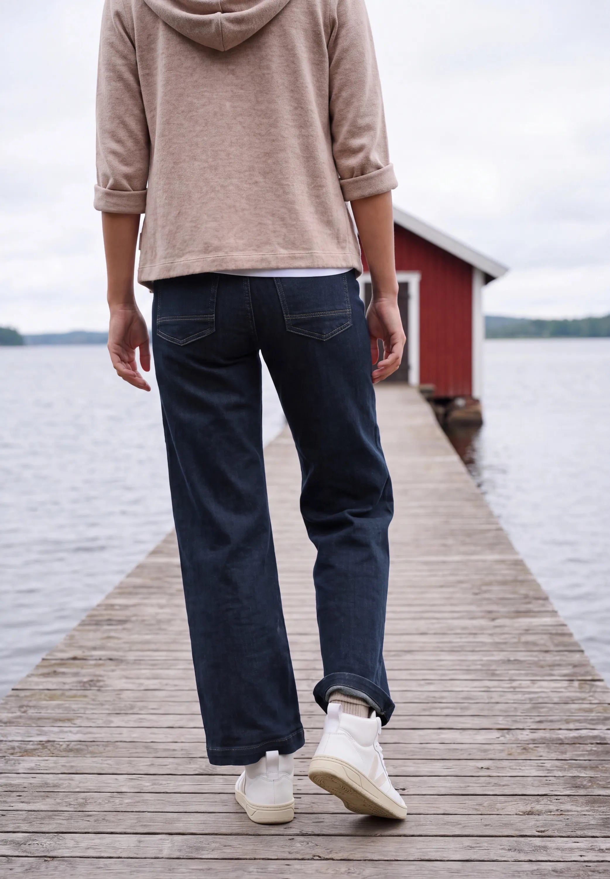 Jeans mit Patch-Taschen Wide Leg
