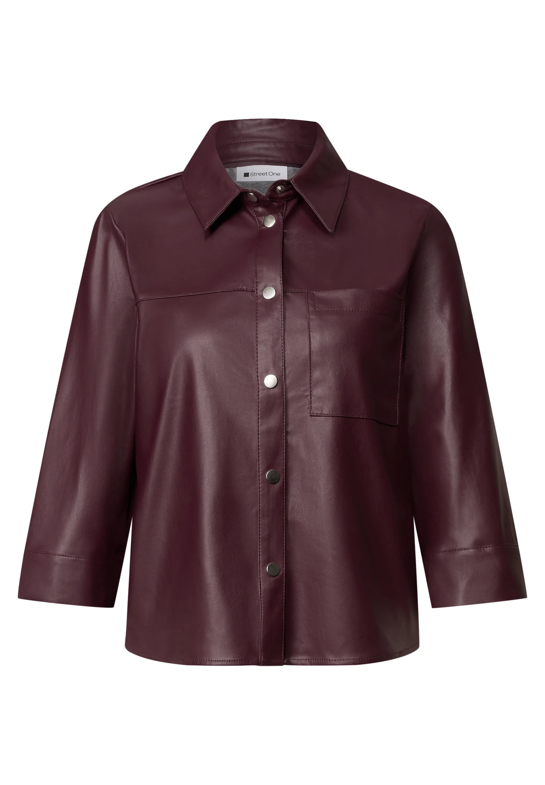 Hemdbluse in Leder-Optik