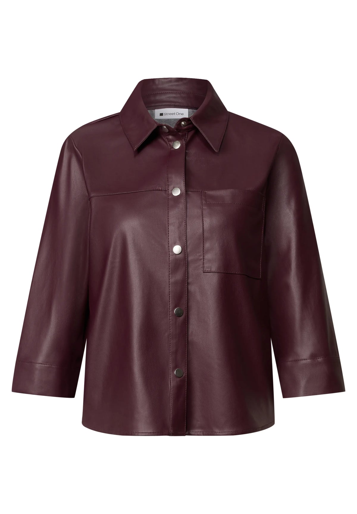 Hemdbluse in Leder-Optik