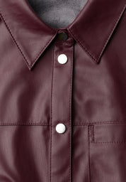 Hemdbluse in Leder-Optik