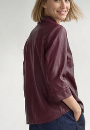 Hemdbluse in Leder-Optik