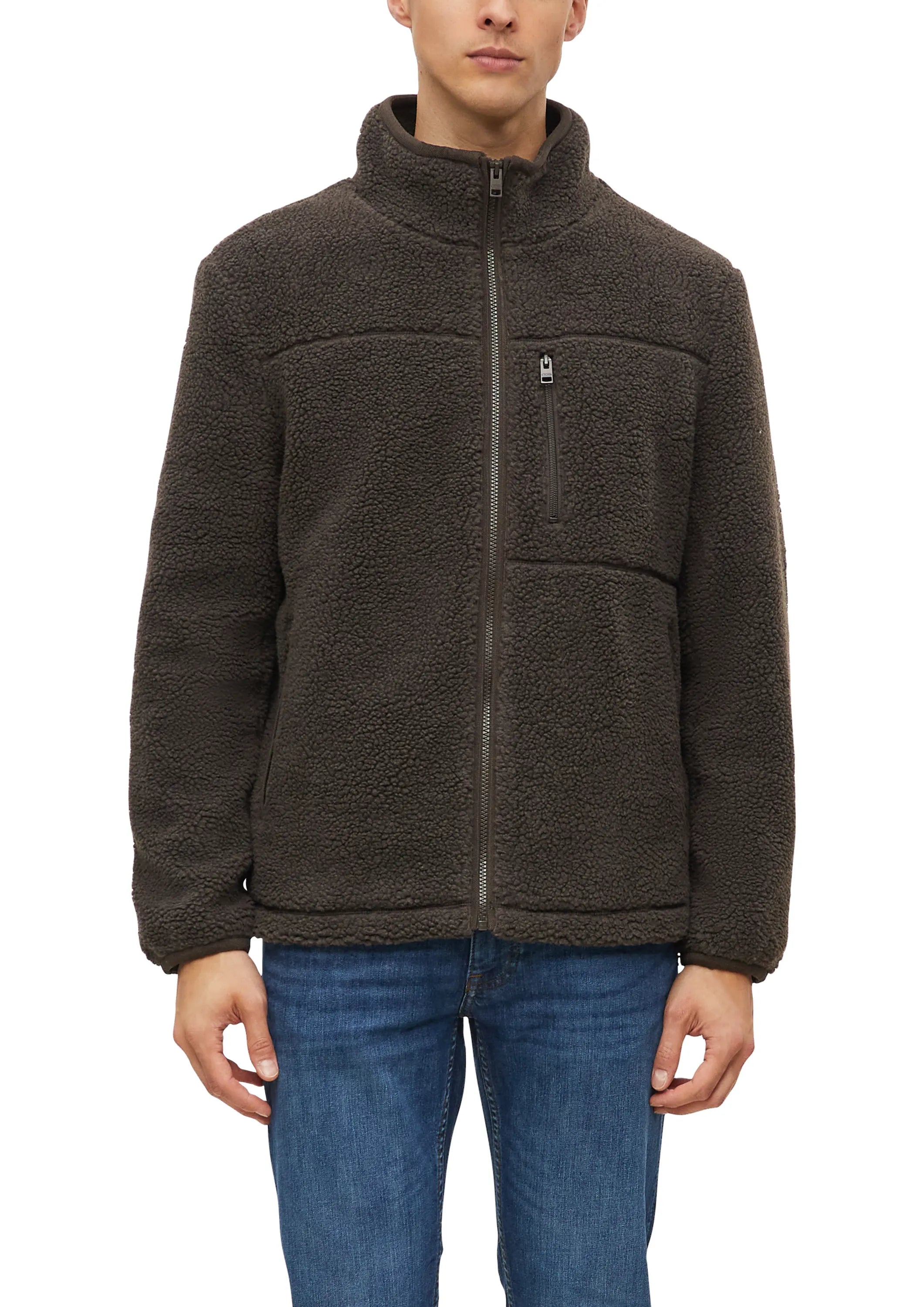 Fleecejacke mit Stehkragen