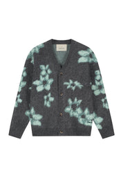 Strick-Cardigan floral gemustert