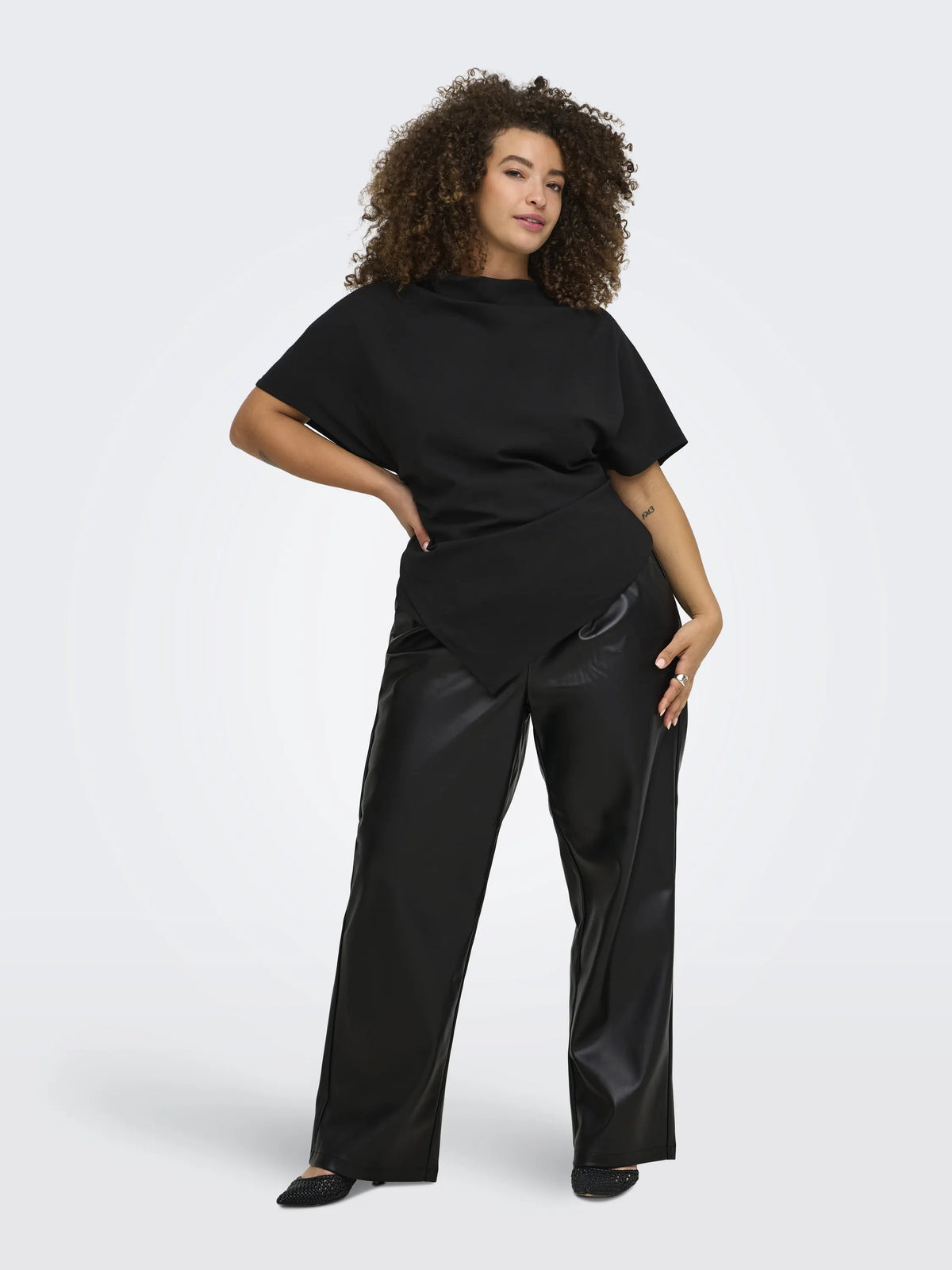 Hose CARLESA Straight Leg aus Kunstleder
