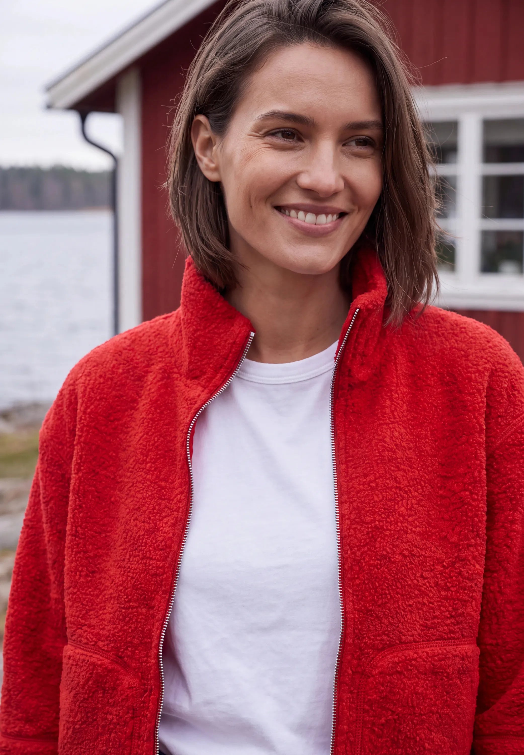 Fleecejacke mit Teddy-Optik