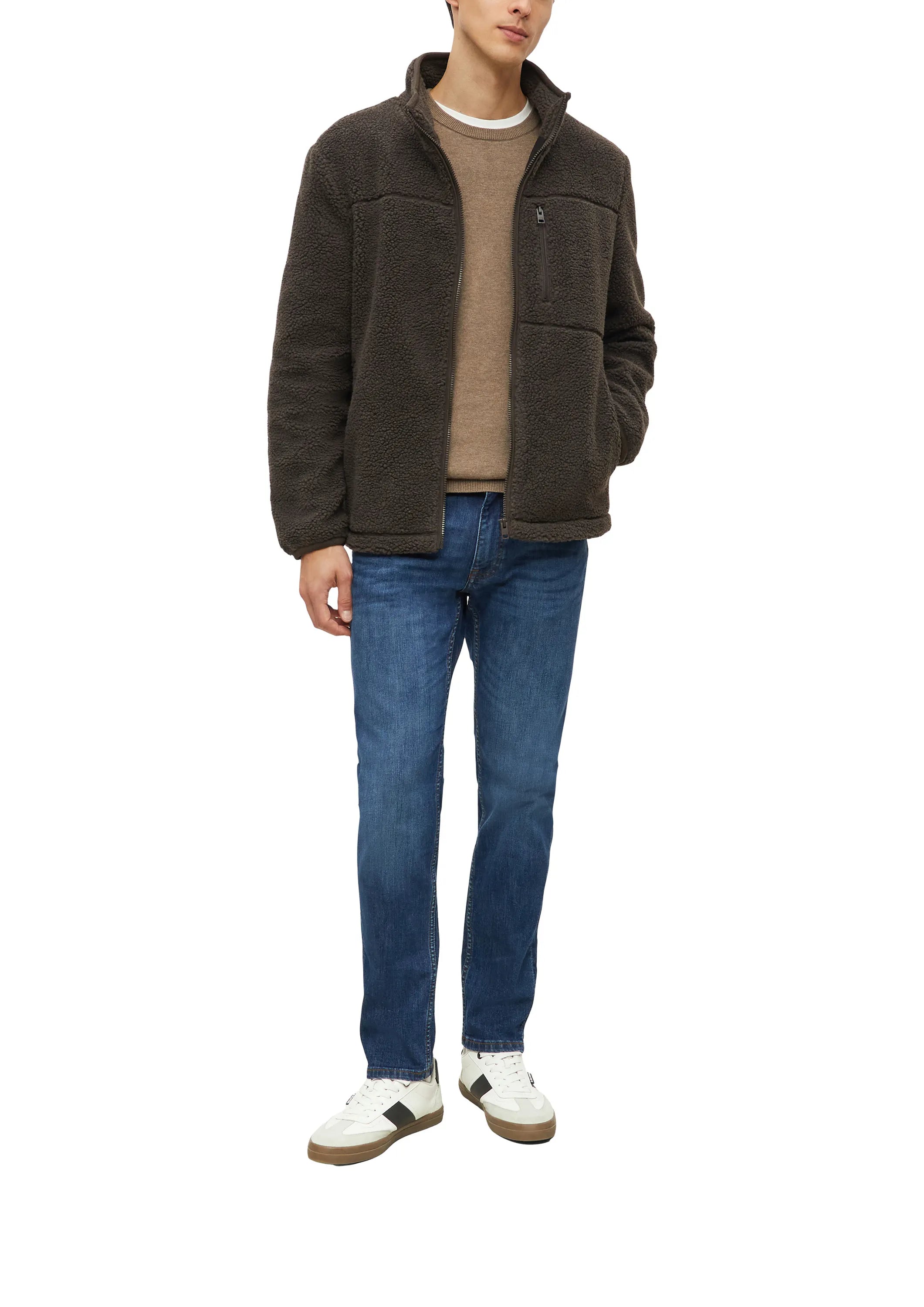 Fleecejacke mit Stehkragen