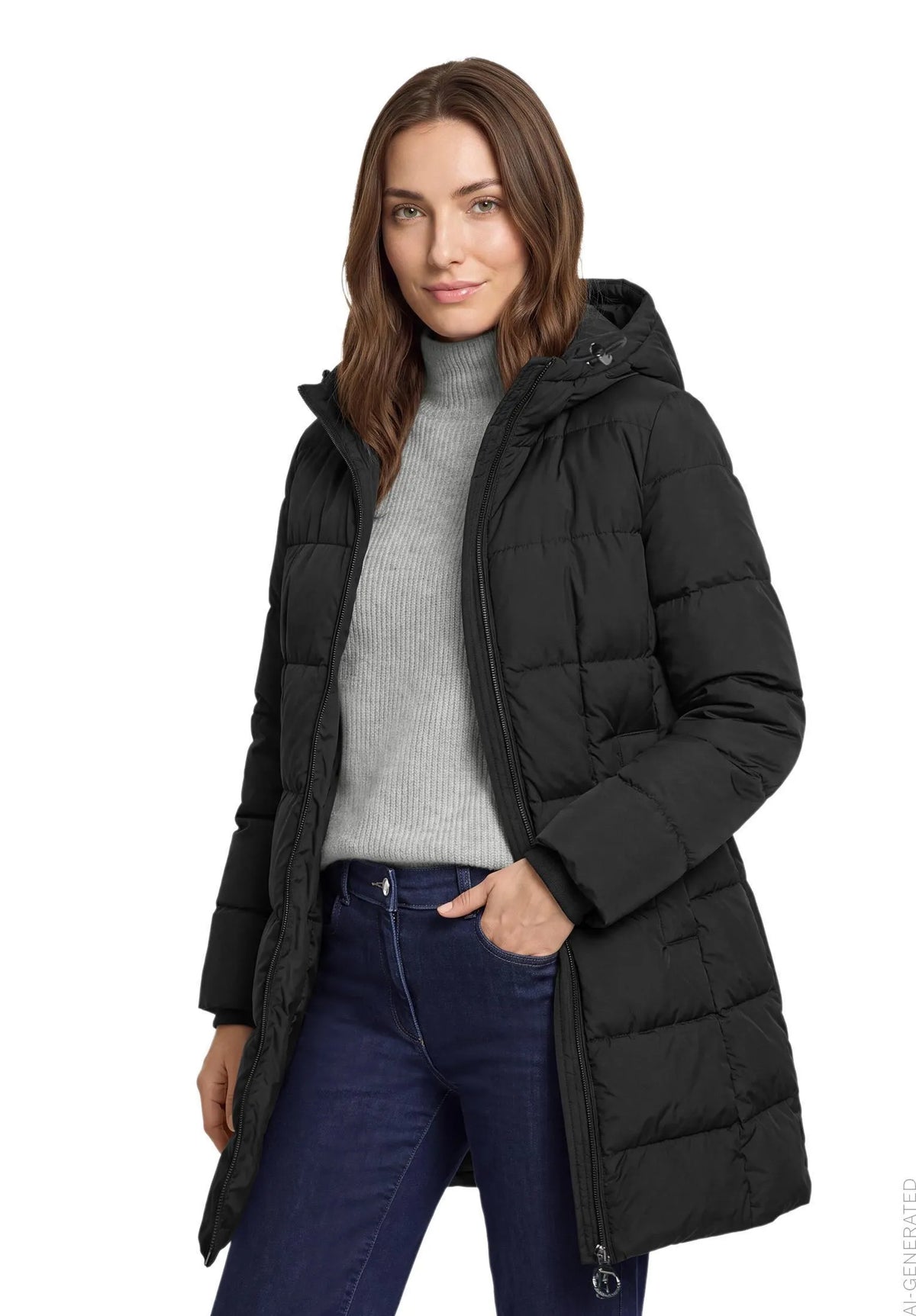 Daunen Steppjacke mit Kapuze