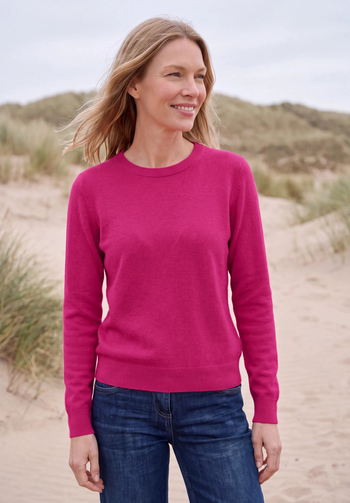 Strickpullover mit Rundhals