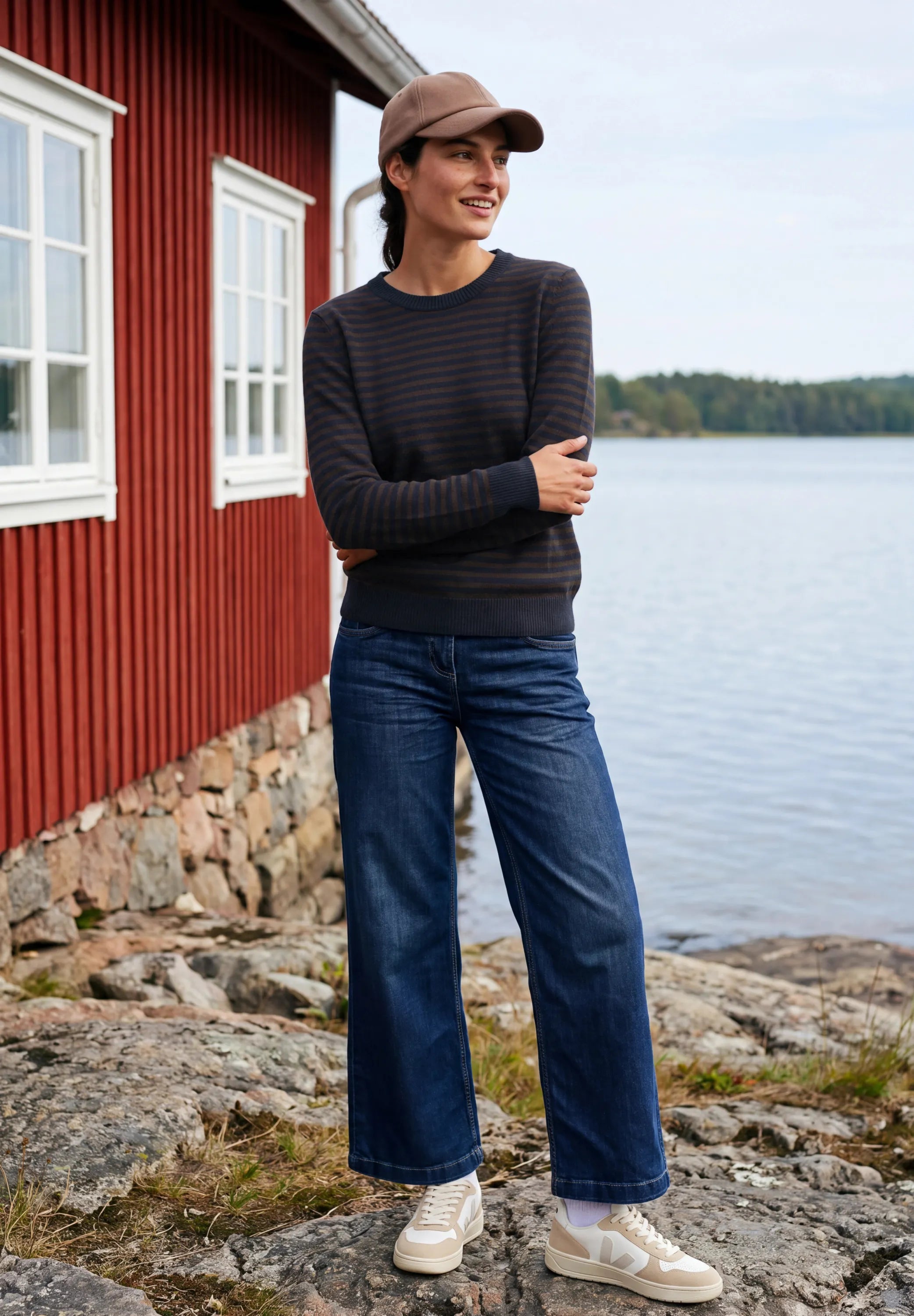 Strickpullover gestreift