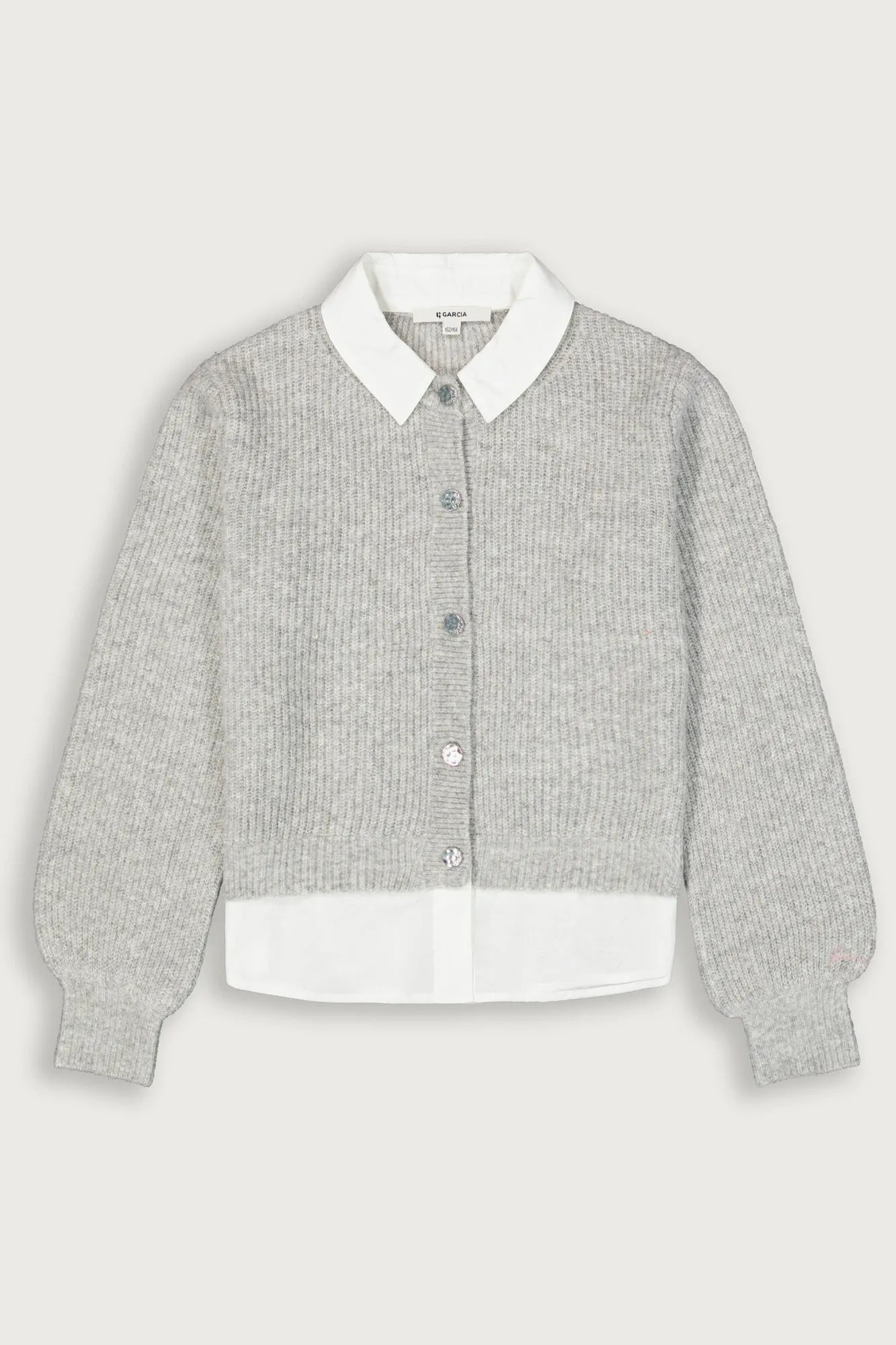 Strickjacke mit Hemdkragen