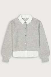 Strickjacke mit Hemdkragen