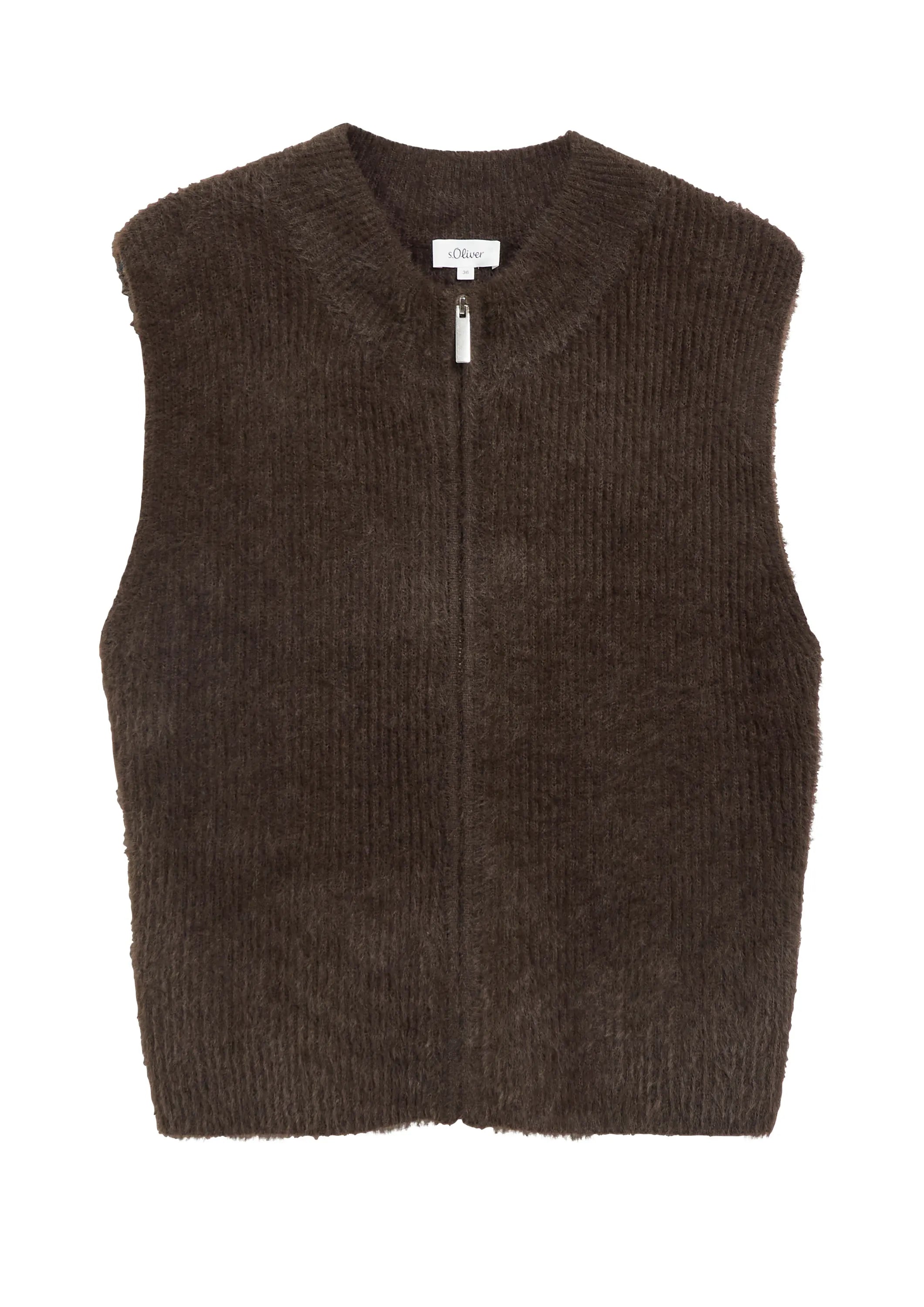 Strickweste mit Stehkragen