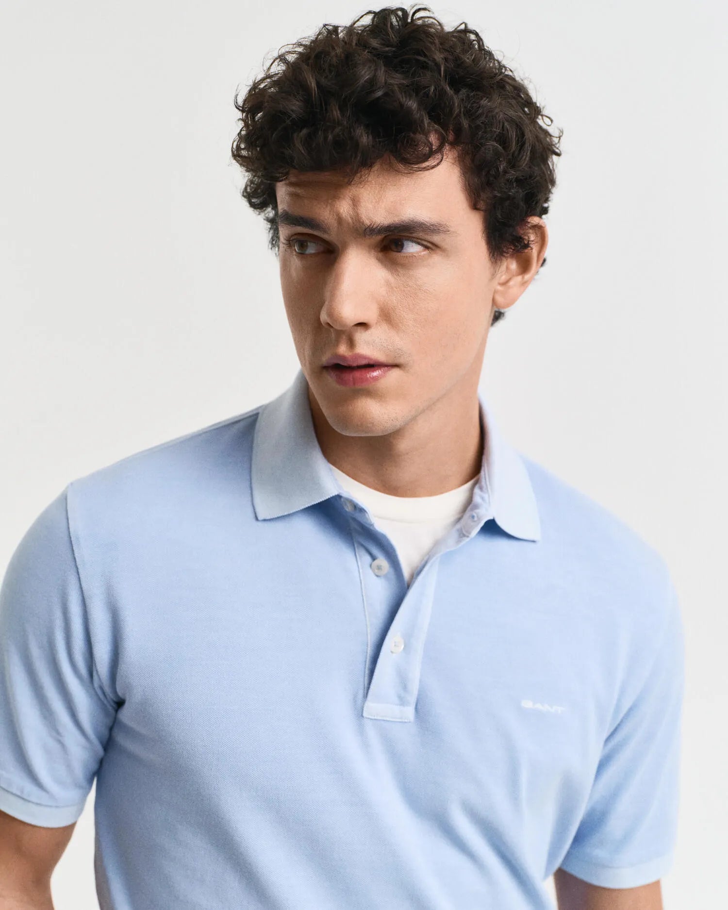 SUNFADED SS POLO, FRESH BLUE