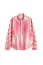Gingham-Hemd Regular Fit aus Leinenmix