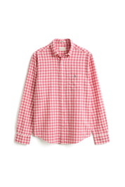 Gingham-Hemd Regular Fit aus Leinenmix