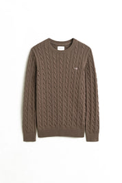 Strickpullover mit Zopfmuster