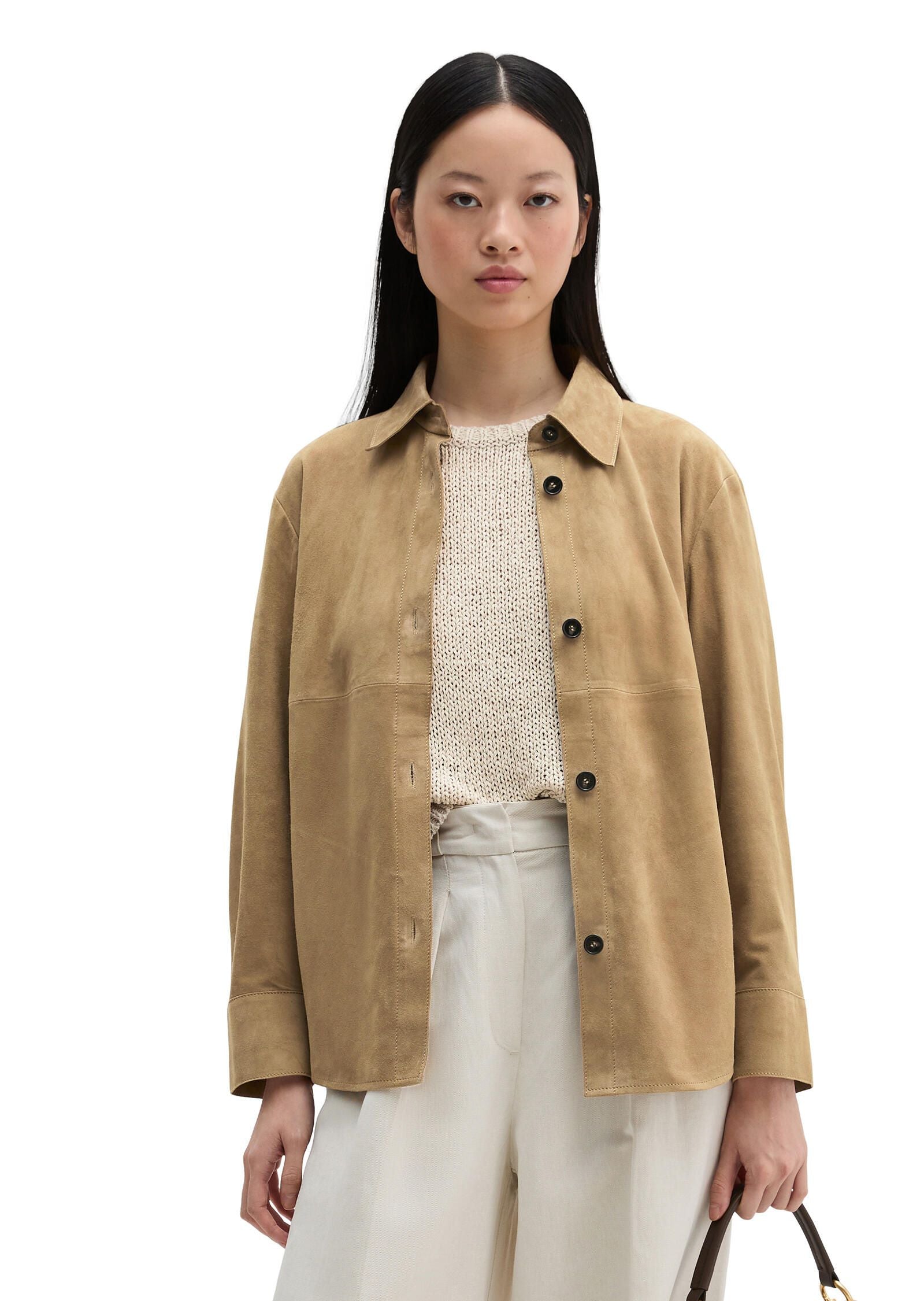 Leder-Overshirt Regular Fit