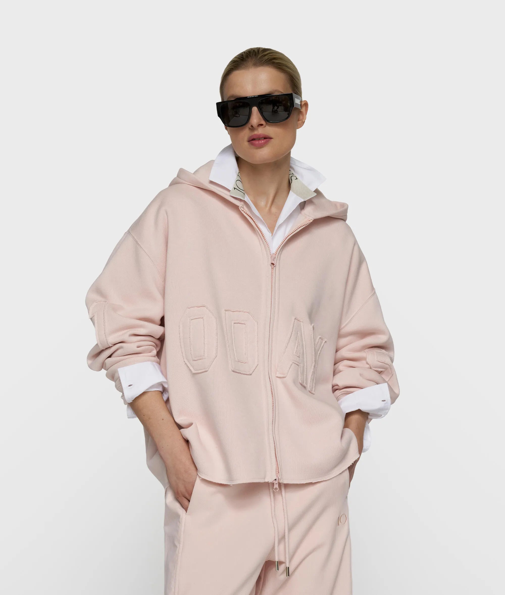 Sweatshirtjacke aus Baumwollmix