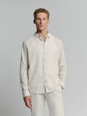 Leinenhemd gestreift Regular Fit