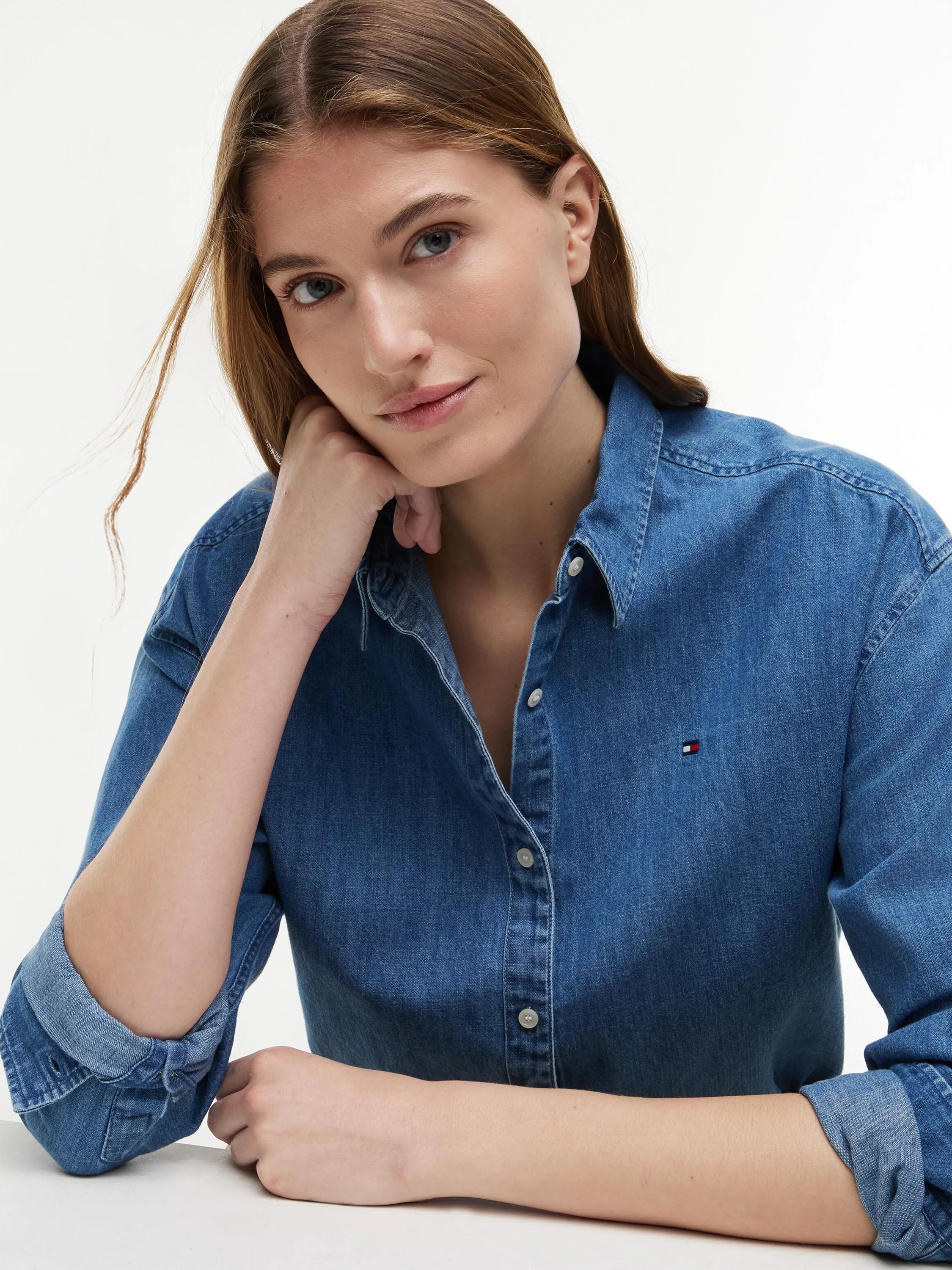 Jeansbluse aus Baumwolle