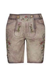 Ledershorts mit Stickereien