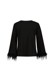 Langarmshirt mit Federn